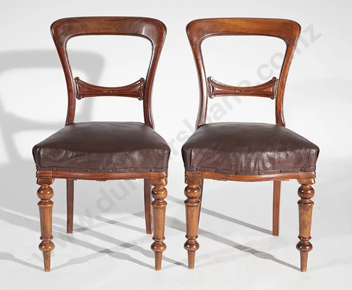 Set of Four Victorian Mahogany Balloon Back Dining Chairs Image 1++