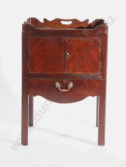Geo III Mahogany Tray Top Night Cupboard Image 1++