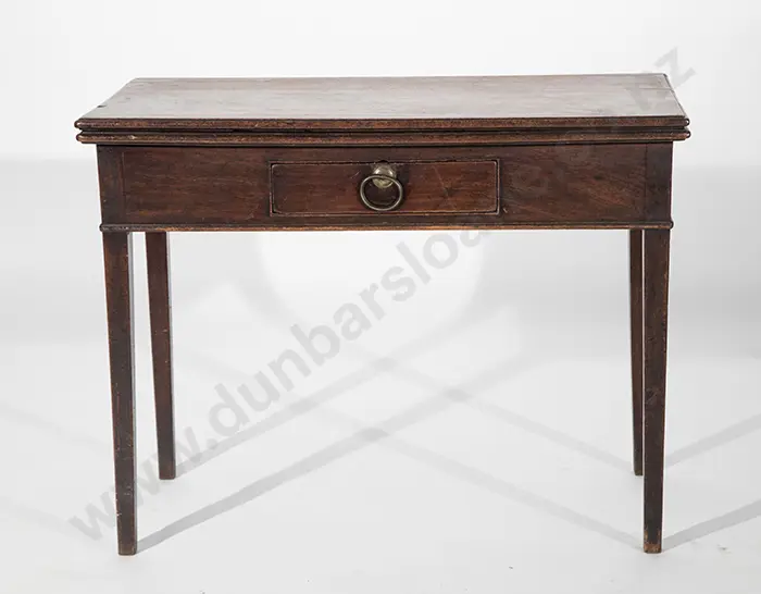 Geo III Mahogany Oblong Fold Over Tea Table Image 1++