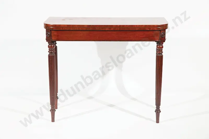 Regency Mahogany D-Shaped Foldover Card Table Image 1++