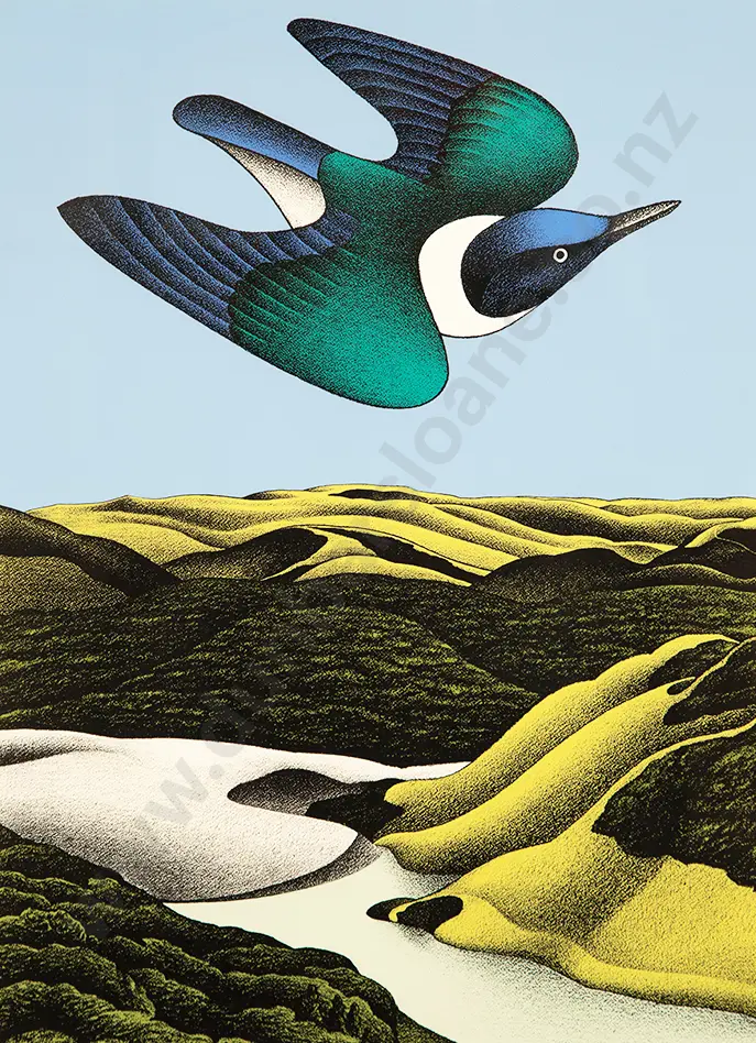 Don Binney - Swoop of the Kotare Waimanu Image 1++