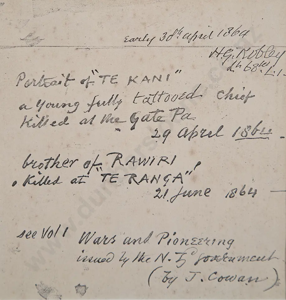 H G Robley - Chief 'Te Kani' Image 1++