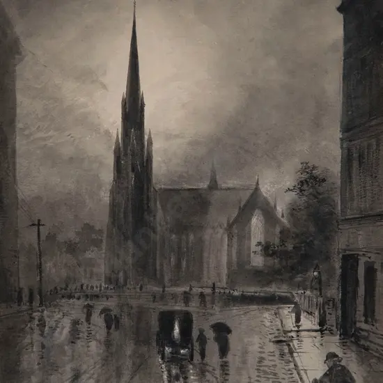 William Mathew Hodgkins - Sketch for 'A Soft Night’ Moray Place