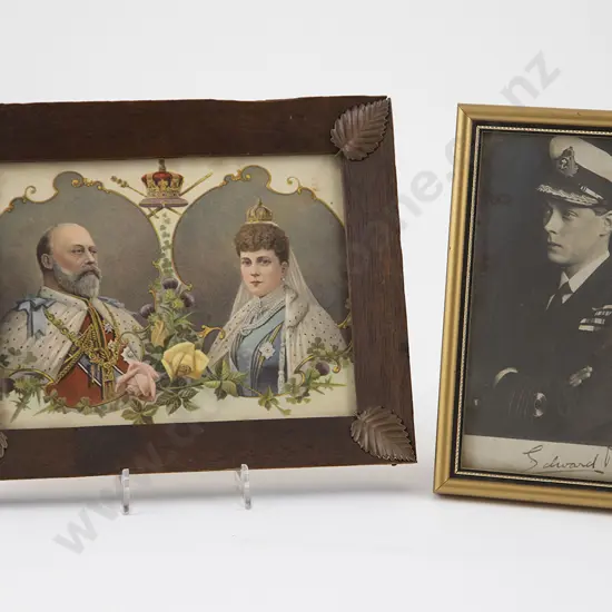 Edward VII 1922 Signed Photo & Edward VII & Queen Alexandra Print