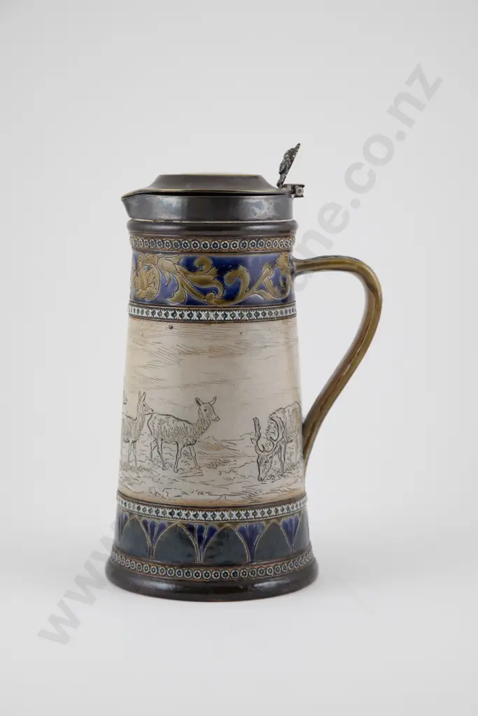 Doulton Lambeth Hannah Barlow lidded Jug Image 1++