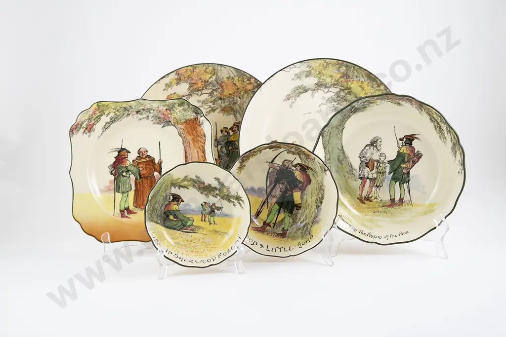 Six Royal Doulton Under The Greenwood tree Plates & Bowls Image 1++