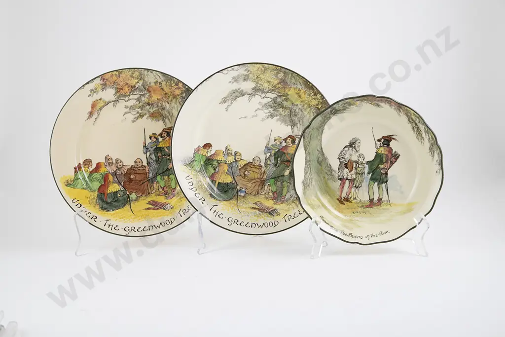 Six Royal Doulton Under The Greenwood tree Plates & Bowls Image 1++