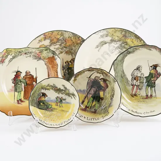 Six Royal Doulton Under The Greenwood tree Plates & Bowls