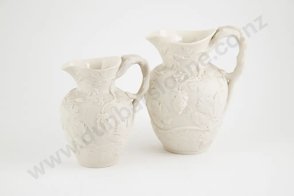 Pair C19th Copeland Parian Ware Jugs Image 1++