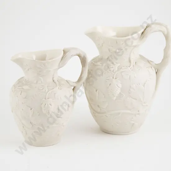 Pair C19th Copeland Parian Ware Jugs