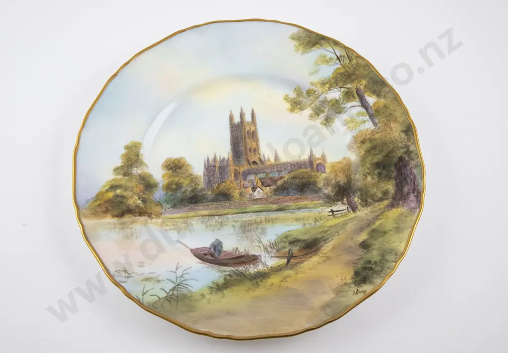 Royal Worcester Gloucester Cathedral Plate Image 1++