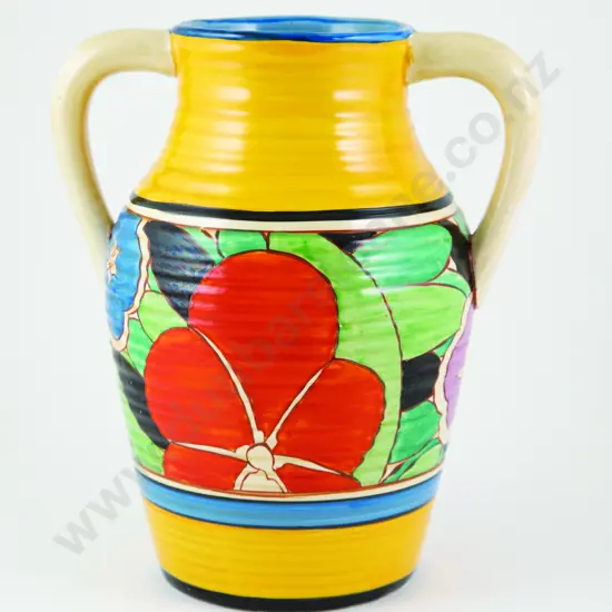 Clarice Cliff Bizarre Fantasque Red Gardenia Pattern Vase