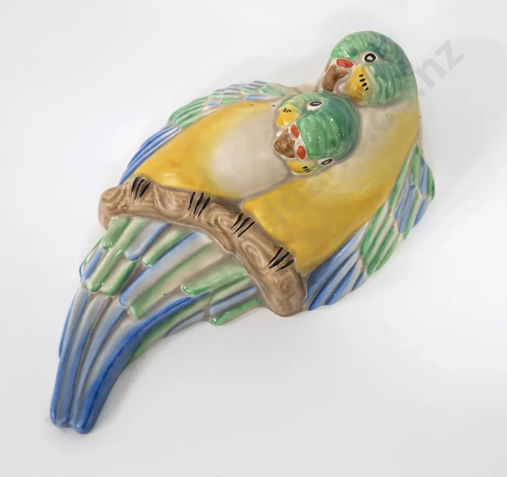 Clarice Cliff Budgerigar Wall Pocket c1935 Image 1++
