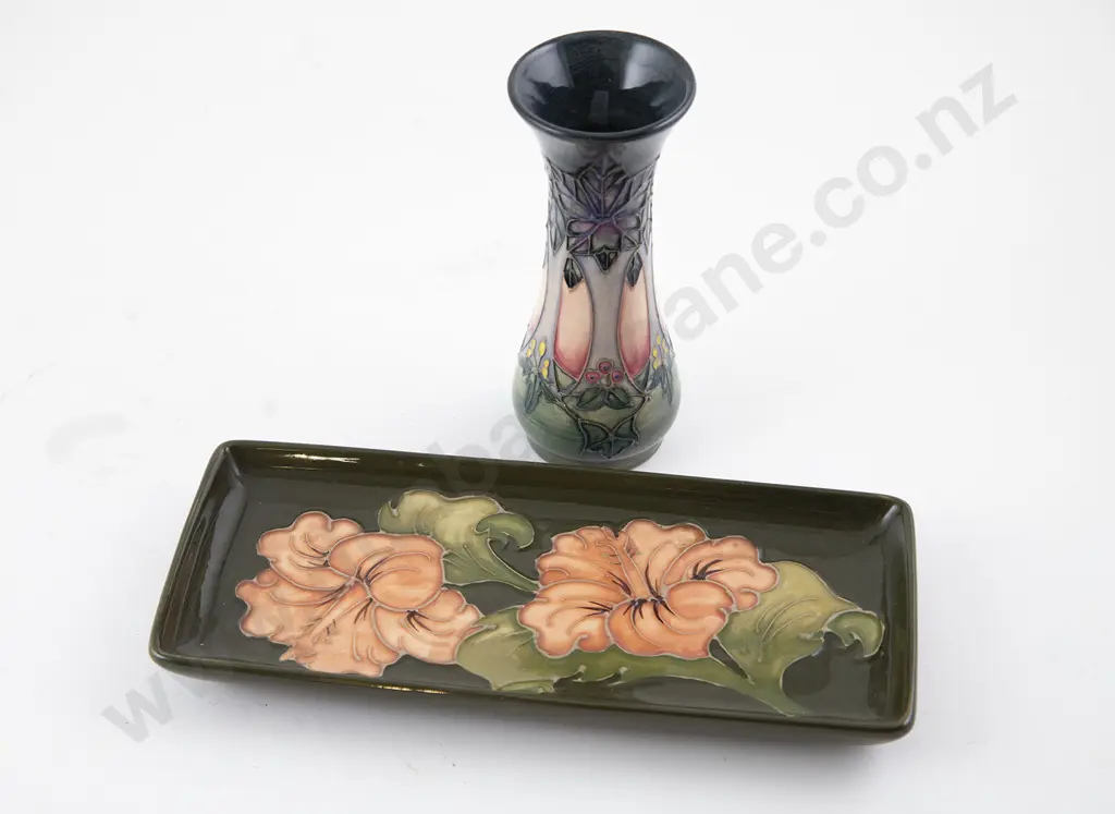 Moorcroft Oblong Hibiscus Pattern Tray Image 1++