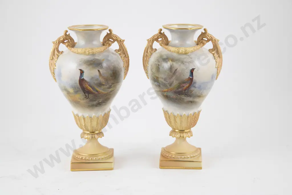 Pair Royal Worcester Urns Image 1++
