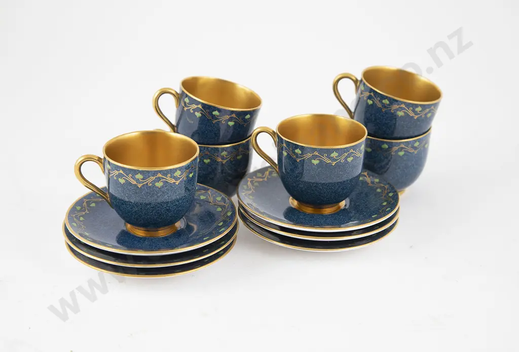 Six Royal Worcester Coffee Cup and Saucers Image 1++