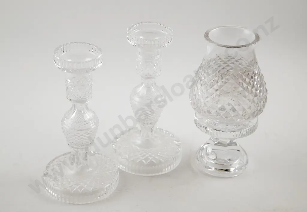 Waterford Crystal Pair Candlesticks Image 1++