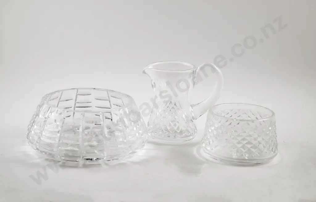 Waterford Crystal Fruit Bowl with Sugar and Cream Image 1++