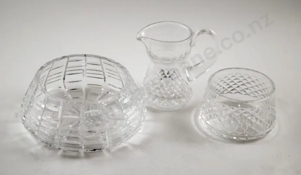 Waterford Crystal Fruit Bowl with Sugar and Cream Image 1++
