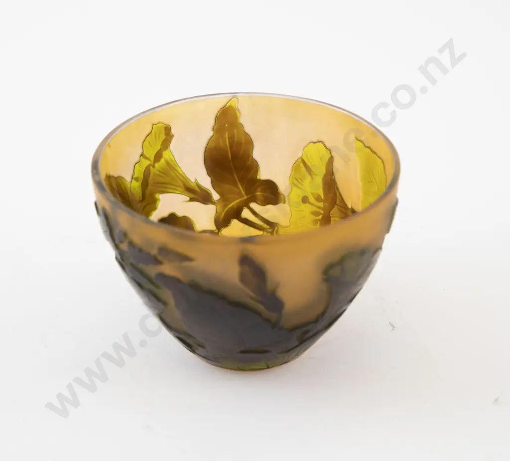 Small Galle Acid Etched Glass Bowl Image 1++
