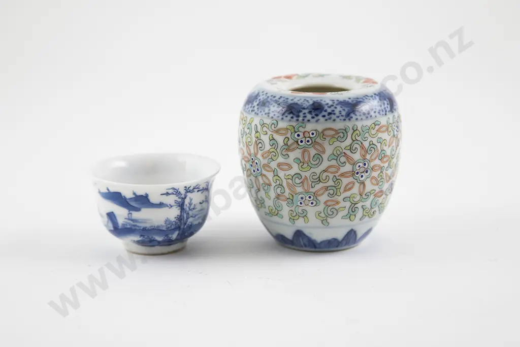 Small Chinese Kangxi Style Ovoid Vase Image 1++