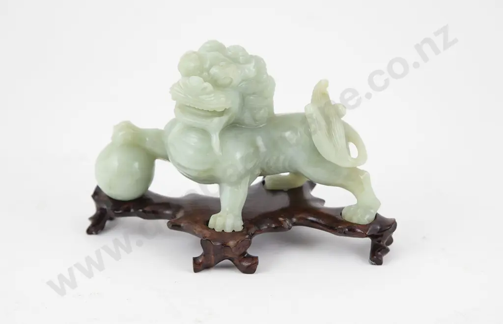 C20th Chinese Carved Jade Foo Dog Image 1++
