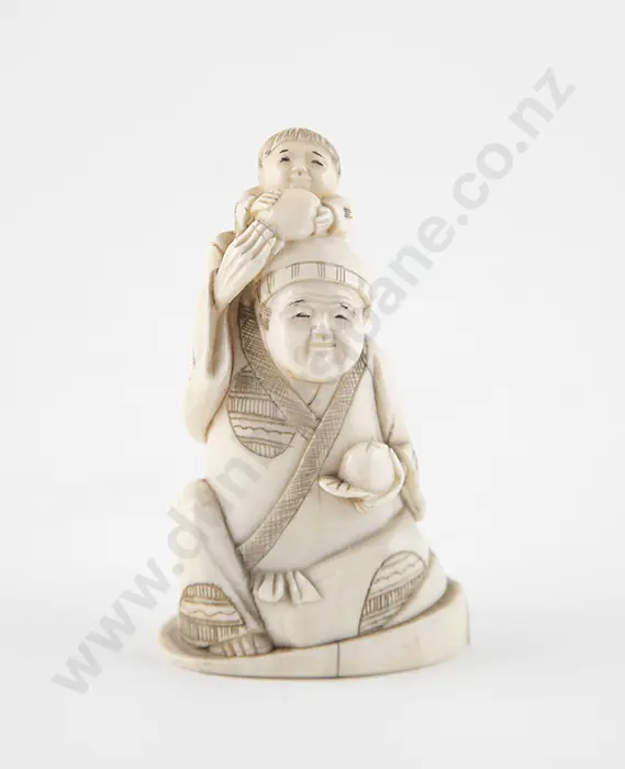 Signed Ivory Figure Group Image 1++