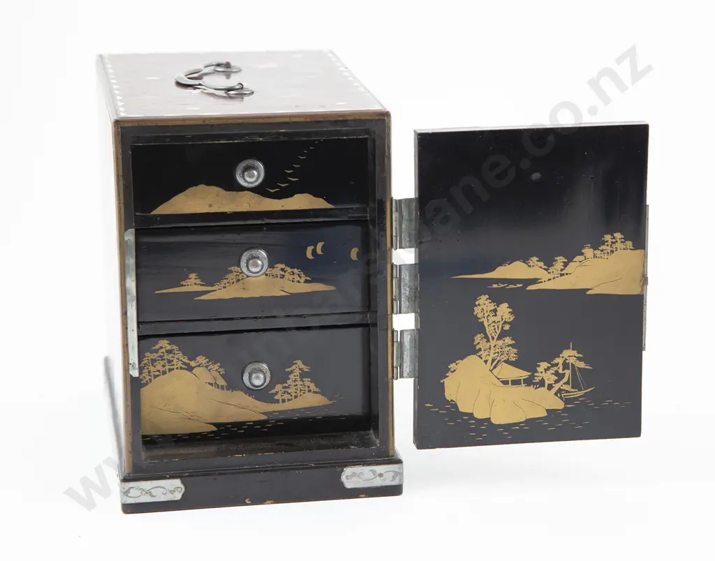 Small Japanese Lacquered Table Cabinet Image 1++