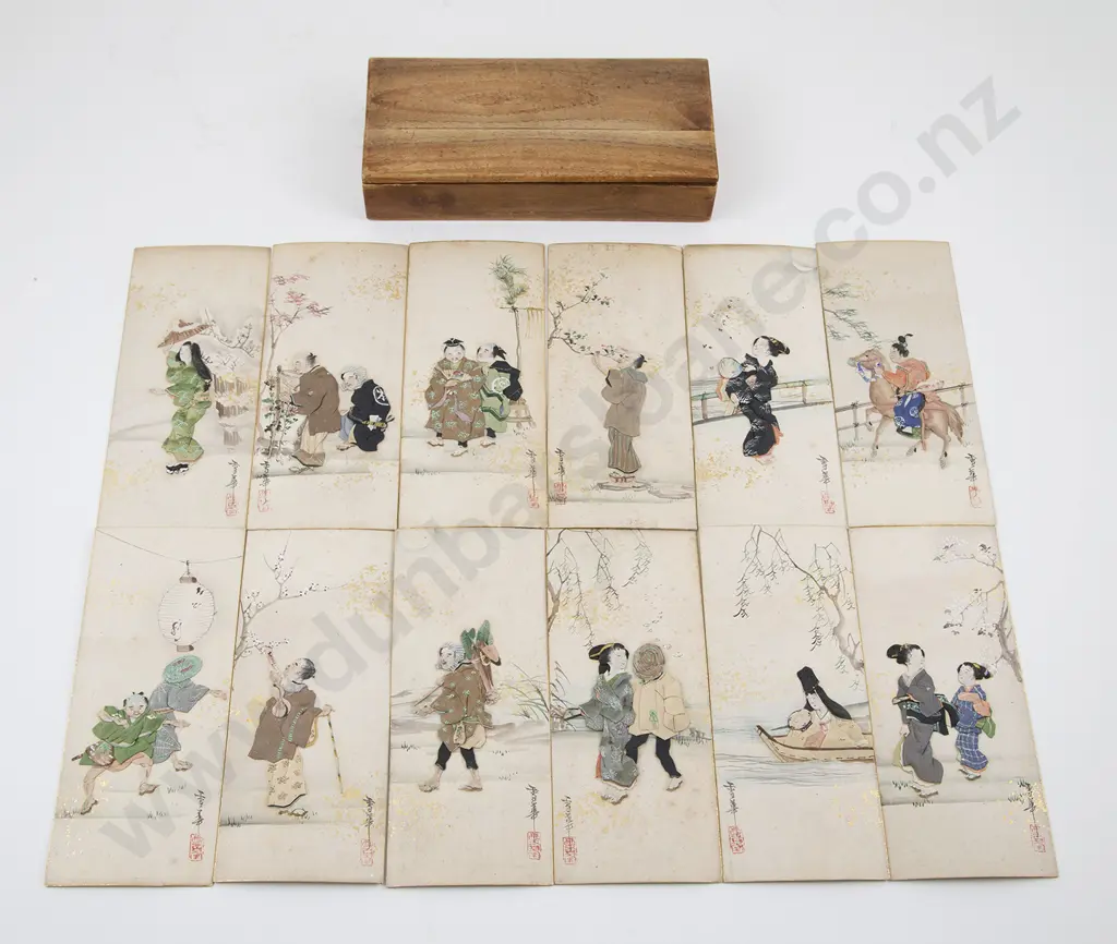Set Twelve Japanese Picture Cards Image 1++