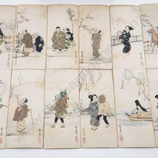 Set Twelve Japanese Picture Cards