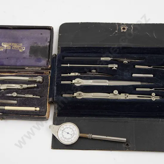 Two Cased Sets Drawing Instruments