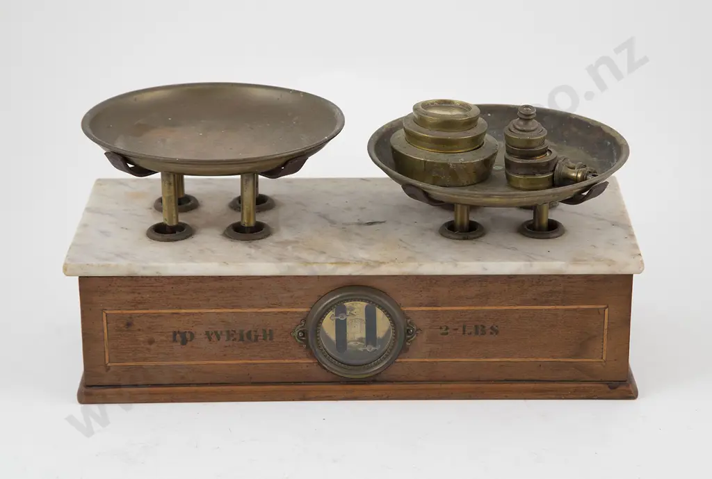 Set Of Late Vict Mahogany & Inlaid Scales Image 1++