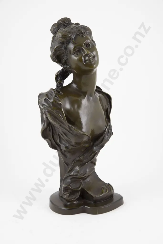 Art Nouveau Style Female Bronze Bust Image 1++
