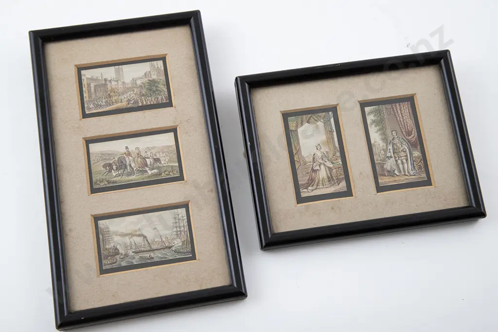 Two Framed Victorian Baxter Print Groups Image 1++