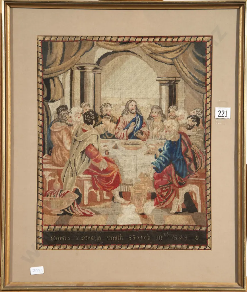Vict Petit Point Embroidery Of the Last Supper Image 1++