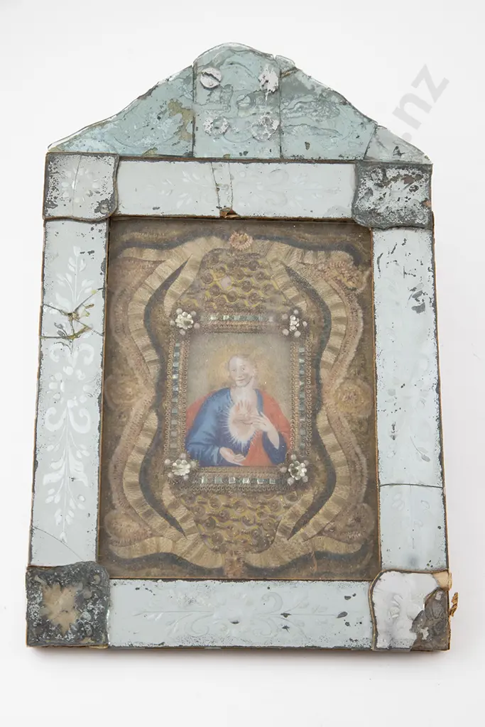 C17/18th Italian Miniature Of The Sacred Heart Of Jesus Image 1++