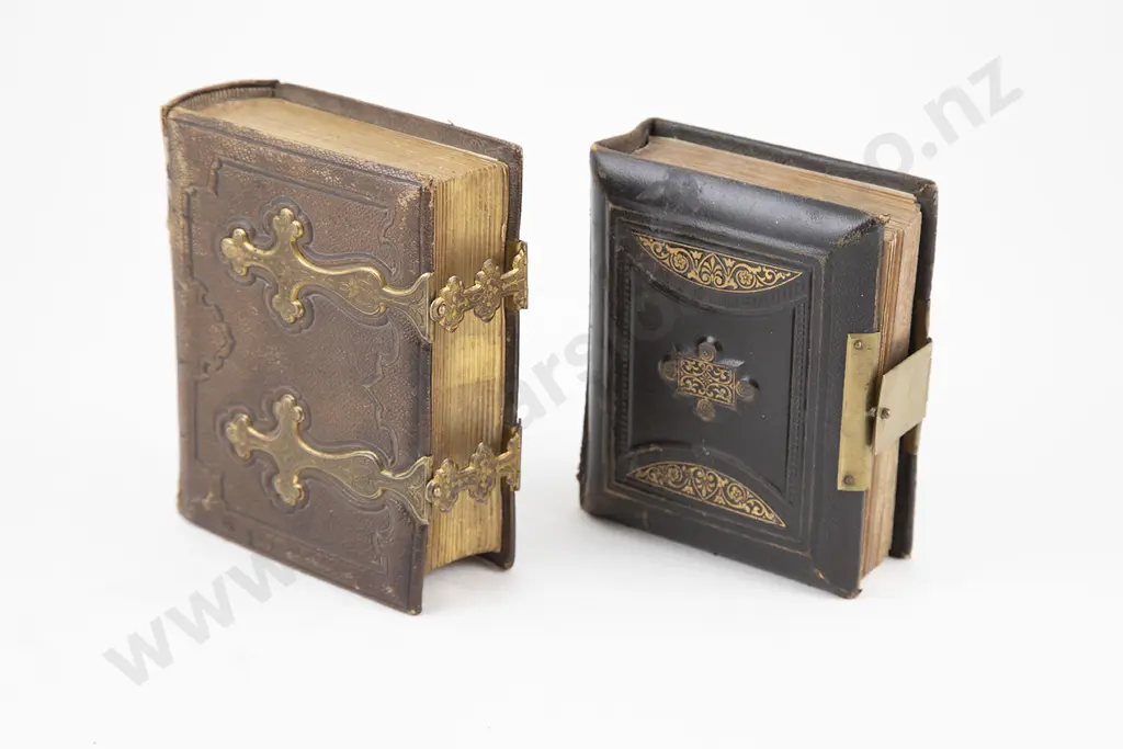 2 Small Vict Morocco Leather Photo Albums Image 1++