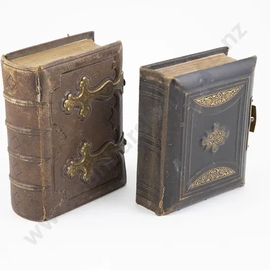 2 Small Vict Morocco Leather Photo Albums