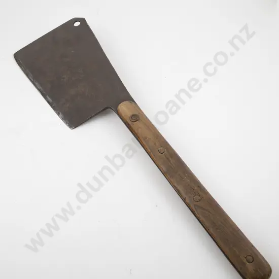 Large Steel Bladed Wooden Handled Cleaver