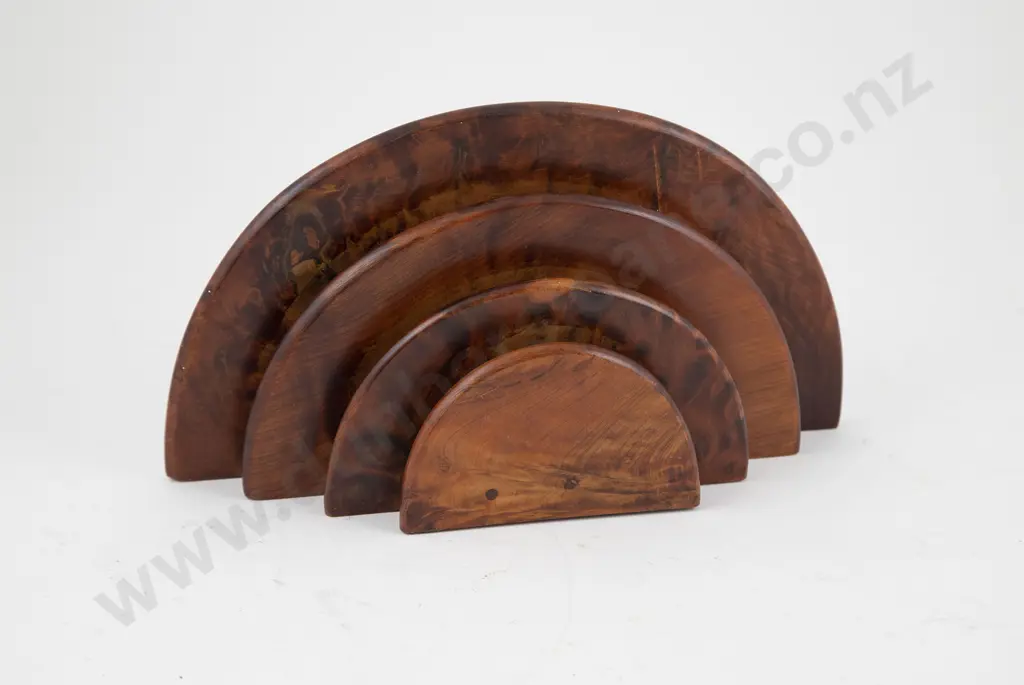 NZ Burr Totara Demi Lune Stand Image 1++