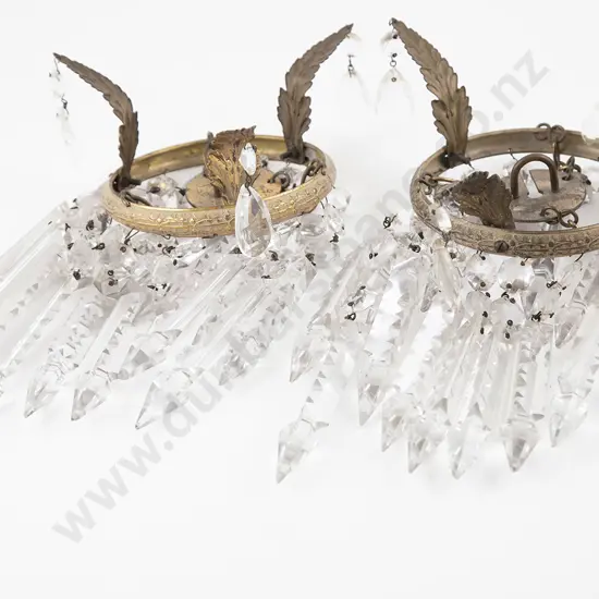 Pair Of Edwardian Gilt Metal Hanging Light Fittings