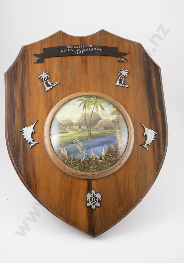 Large Stained Kauri Presentation Shield Image 1++