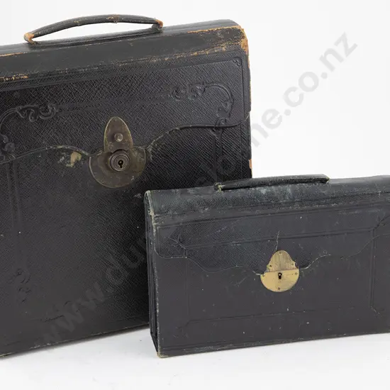 2 Victorian Morocco Leather Writing Cases