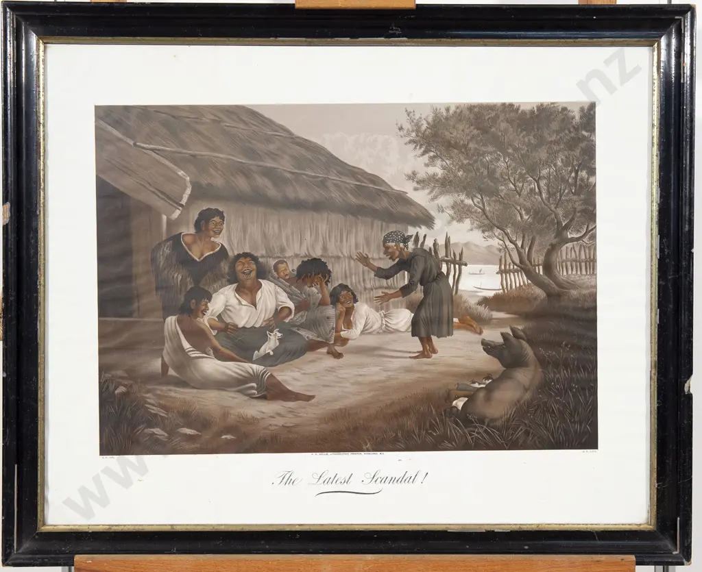 Vict Coloured Lithograph "The Latest Scandal' Image 1++
