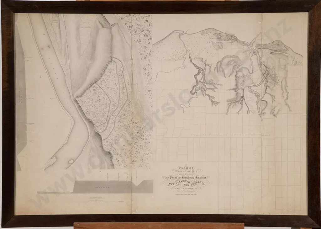 Rare 1840s Plan Of Manu Kori Pah, New Plymouth Image 1++