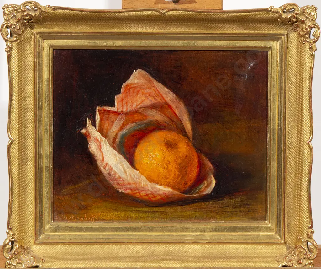 Attrib Egon von Vietinghoff (Swiss/German) - Still Life with Orange Image 1++