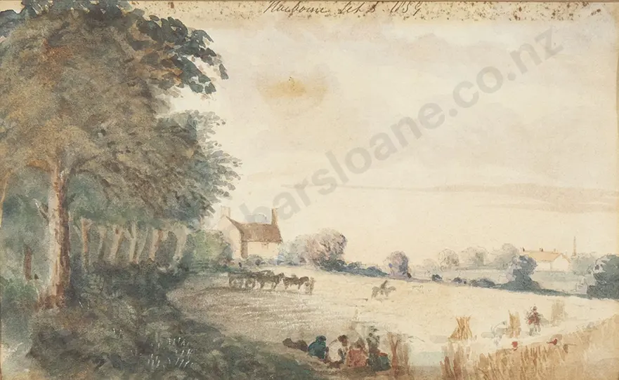 Set of Three English Naive Pastural Watercolours Image 1++