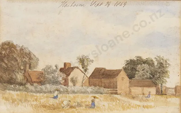 Set of Three English Naive Pastural Watercolours Image 1++