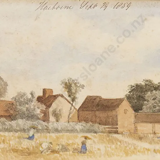 Set of Three English Naive Pastural Watercolours