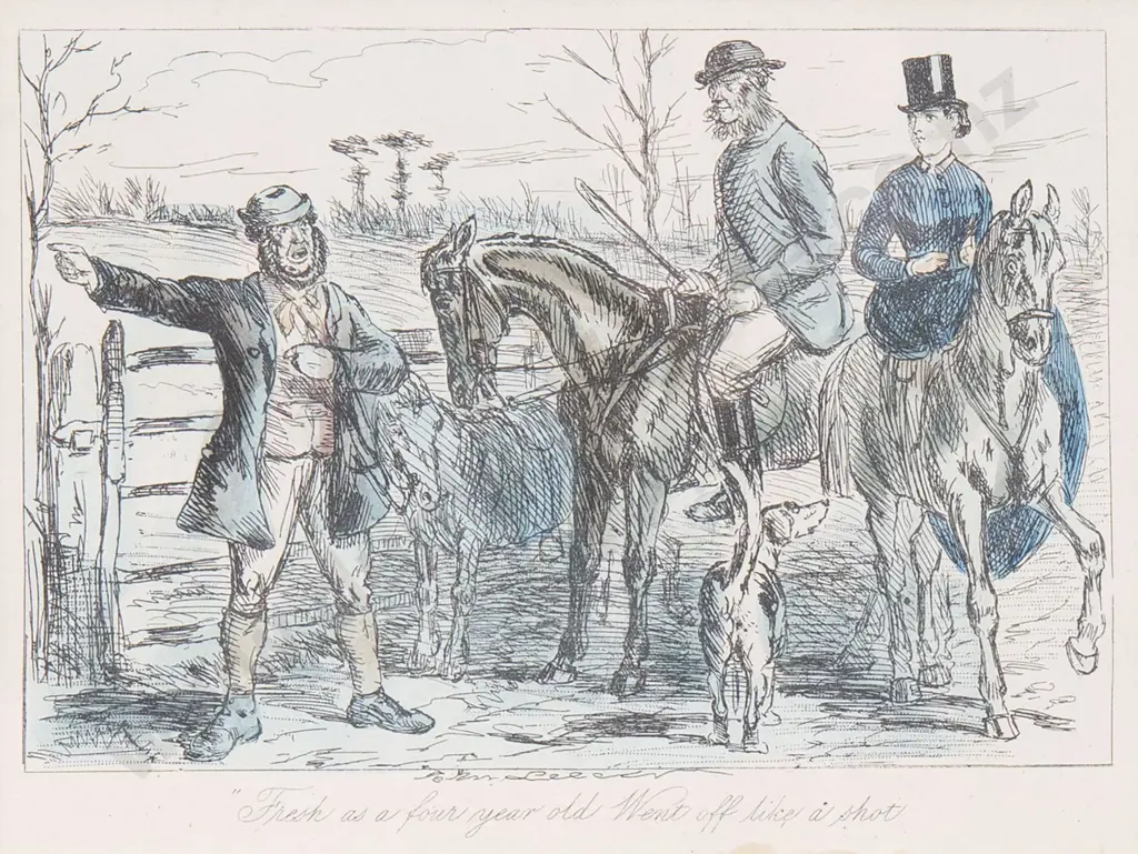 Set Of 4 Small Punch Hunting Cartoon Prints Image 1++